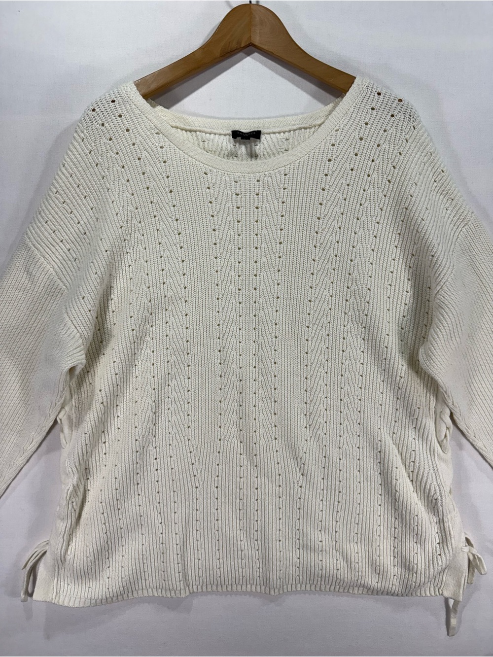 Talbots Cream Knit Side-Tie Sweater 2X